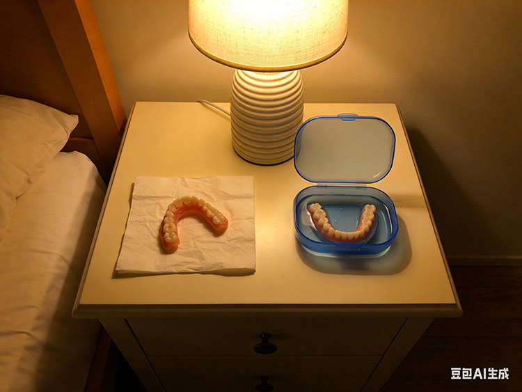 成都義齒廠家-夜間床頭柜的對比實拍圖 成都義齒廠家-夜間床頭柜的對比實拍圖